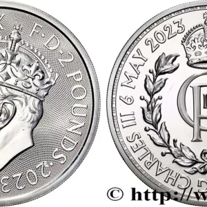 Offre Exclusive ARGENT D'INVESTISSEMENT 1 Oz - 2 Pounds Couronnement de Charles III 2023 fwo_883889 Monde