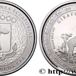 ARGENT D'INVESTISSEMENT 1 Oz - 1000 francs CFA Girafes 2022 Paris fwo_883955 Monde Retour Gratuit