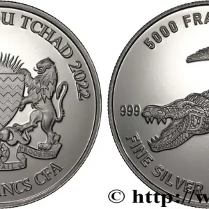 Authentique ARGENT D'INVESTISSEMENT 1 Oz - 5000 francs Crocodile 2022 fwo_884103 Monde