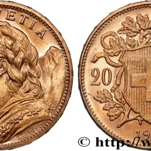 OR, PALLADIUM ET PLATINE INVESTISSEMENT 20 Francs "Vreneli" 1915 Berne fwo_884433 Monde Must-Have