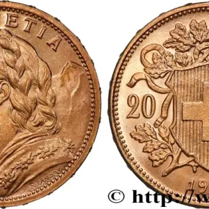 OR, PALLADIUM ET PLATINE INVESTISSEMENT 20 Francs "Vreneli" 1915 Berne fwo_884435 Monde Affaire À Saisir