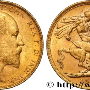 Seulement Aujourd’hui OR, PALLADIUM ET PLATINE INVESTISSEMENT 1 Souverain Edouard VII 1906 Melbourne fwo_884551 Monde