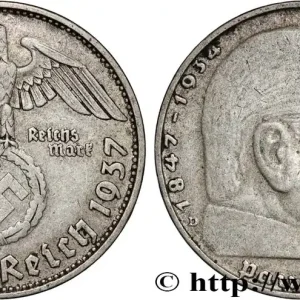 ALLEMAGNE 2 Reichsmark Maréchal Paul von Hindenburg 1937 Munich fwo_885464 Monde Livraison Express