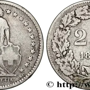SUISSE 2 Francs Helvetia 1875 Berne fwo_885509 Monde Achat Immédiat