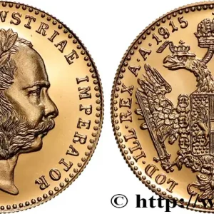 Meilleure Qualité OR, PALLADIUM ET PLATINE INVESTISSEMENT 1 Ducat refrappe moderne François-Joseph Ier 1915 fwo_886285 Monde