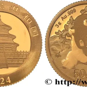 OR, PALLADIUM ET PLATINE INVESTISSEMENT 50 Yuan Proof Panda 2024 fwo_886352 Monde Fait Main