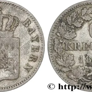 ALLEMAGNE - BAVIÈRE 6 Kreuzer écu bavarois 1855 Munich fwo_887022 Monde Vente Flash