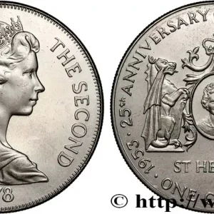 Jusqu’à Épuisement Des Stocks SAINTE HÉLÈNE 1 Crown 25e anniversaire du couronnement 1978 fwo_887052 Monde