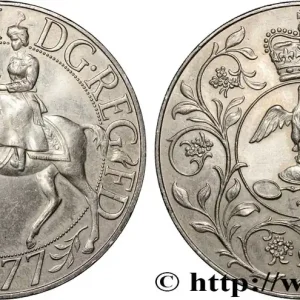 Authentique ROYAUME-UNI 25 New Pence jubilé d’argent d’Elisabeth II 1977 fwo_887858 Monde