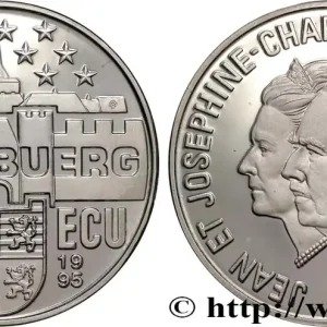 LUXEMBOURG 25 Ecu Proof Jean et Joséphine-Charlotte du Luxembourg 1995 fwo_888513 Monde Original
