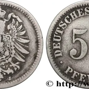 Dernière Chance ALLEMAGNE 50 Pfennig Empire aigle impérial 1875 Hambourg fwo_888824 Monde