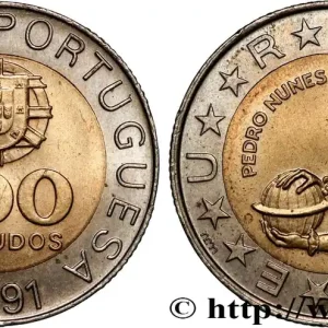 Top Vente PORTUGAL 100 Escudos Pedro Nunes variété à 5 séries de cannelures 1991 fwo_889079 Monde