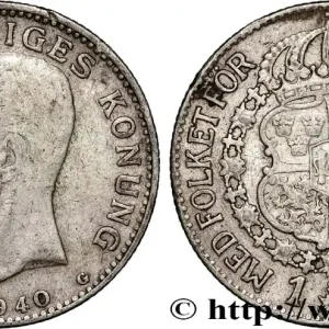 Prix Promo SUÈDE 1 Krona Gustave V 1940 fwo_889406 Monde