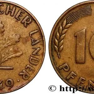 ALLEMAGNE 10 Pfennig “Bank deutscher Länder” 1949 Hambourg - J fwo_889564 Monde Offre Exclusive