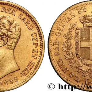 OR, PALLADIUM ET PLATINE INVESTISSEMENT 20 Lire 1856 Gênes fwo_890355 Monde Nouveauté