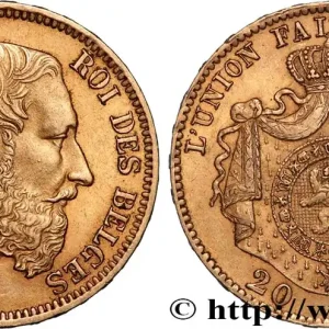 OR, PALLADIUM ET PLATINE INVESTISSEMENT 20 Francs Léopold II 1868 Bruxelles fwo_890361 Monde Nouvel Arrivage