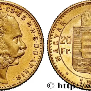 Nouveauté OR, PALLADIUM ET PLATINE INVESTISSEMENT 20 Francs or ou 8 Forint François-Joseph Ier 1891 Kremnitz fwo_890367 Monde