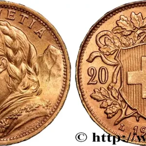 Certifié OR, PALLADIUM ET PLATINE INVESTISSEMENT 20 Francs "Vreneli" 1935 Berne fwo_890392 Monde