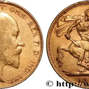 OR, PALLADIUM ET PLATINE INVESTISSEMENT 1 Souverain Edouard VII 1907 Londres fwo_890426 Monde Commander Maintenant