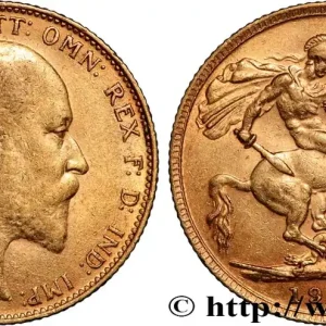 Meilleur Choix OR, PALLADIUM ET PLATINE INVESTISSEMENT 1 Souverain Edouard VII 1909 Londres fwo_890428 Monde