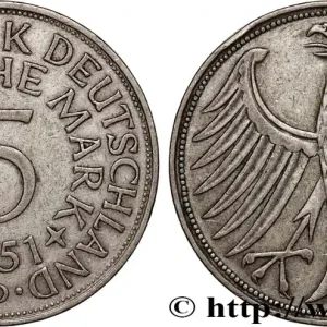 Haute Qualité ALLEMAGNE 5 Mark aigle 1951 Munich fwo_890458 Monde