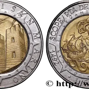 Vente Flash SAINT-MARIN 500 Lire 500e anniversaire de la découverte de l’Amérique 1992 Rome - R fwo_890587 Monde