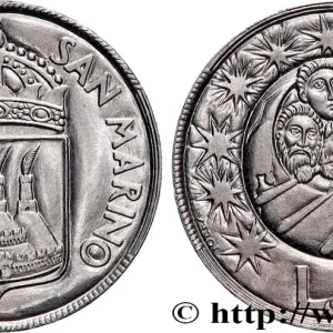 Remise SAINT-MARIN 5 Lire armes / 5 hommes sur une barque 1973 Rome - R fwo_891792 Monde