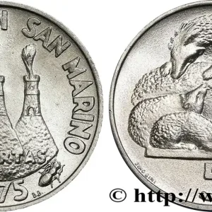 Seulement Aujourd’hui SAINT-MARIN 5 Lire 3 tours / hérisson 1975 Rome fwo_891829 Monde