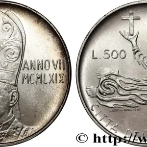 VATICAN ET ÉTATS PONTIFICAUX 500 Lire Paul VI an VII 1969 Rome fwo_892468 Monde Dernière Chance