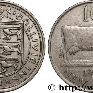 GUERNESEY 10 New Pence emblème du bailliage / vache 1968 fwo_893518 Monde Commande En Gros