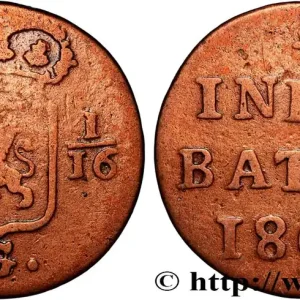 INDES NEERLANDAISES 5 1/16 Gulden (1 Duit) 1808 Enkhuizen fwo_893540 Monde Original