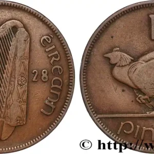 Authentique IRLANDE 1 Pingin (Penny) 1928 Royal Mint fwo_893541 Monde