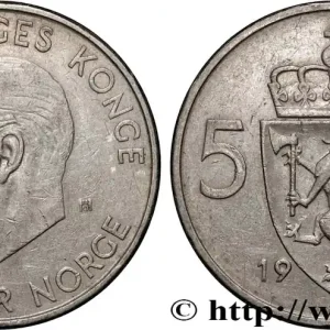 NORVÈGE 5 Kroner roi Olaf V 1963 Konsberg fwo_893588 Monde Jusqu’à Épuisement Des Stocks