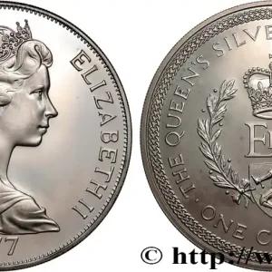 ÎLE DE MAN 1 Crown Proof Elisabeth II, jubilé d’argent 1977 fwo_893591 Monde Pas Cher