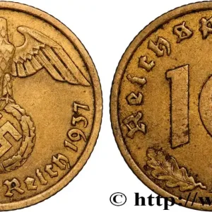 ALLEMAGNE 10 Reichspfennig aigle surmontant une swastika 1937 Berlin fwo_893600 Monde Gros Lot