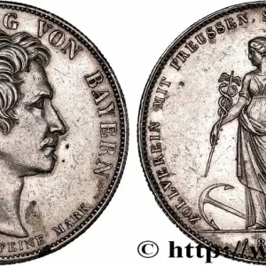 ALLEMAGNE - ROYAUME DE BAVIÈRE - LOUIS Ier Thaler historique 1833 Munich fwo_748157 Monde Remise