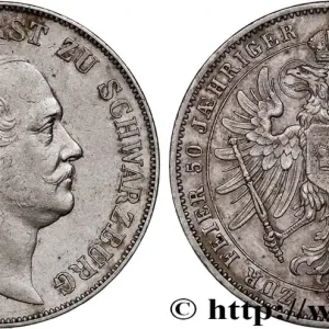 En Vogue ALLEMAGNE - PRINCIPAUTÉ DE SCHWARZBOURG-RUDOLSTADT - FRÉDÉRIC-GUNTHER Thaler de célébration des 50 ans de règne 1864 Munich fwo_748618 Monde