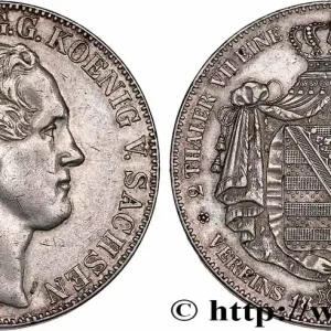 ALLEMAGNE - ROYAUME DE SAXE - FRÉDÉRIC-AUGUSTE II 2 Thalers 1854 Dresde fwo_750224 Monde Vente Flash