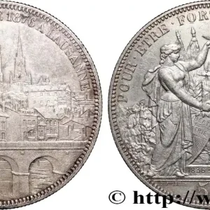 SUISSE 5 Francs, monnaie de Tir, Lausanne 1876 fwo_873483 Monde Expédié Aujourd’hui