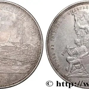 Offre Du Jour SUISSE 5 Francs, monnaie de Tir, Fribourg 1881 fwo_873485 Monde