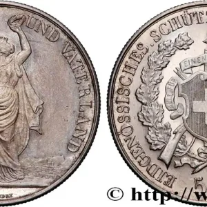 SUISSE - CONFÉDÉRATION HELVÉTIQUE 5 Franken, concours de tir de Zurich 1872 fwo_881338 Monde Dernier Modèle