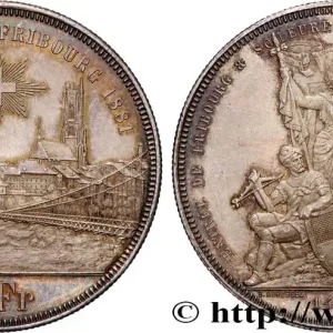 SUISSE 5 Francs, monnaie de Tir, Fribourg 1881 fwo_881340 Monde Meilleure Qualité