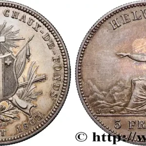 SUISSE 5 Francs Tir fédéral de la Chaux-de-Fond 1863 fwo_881362 Monde Exclusif