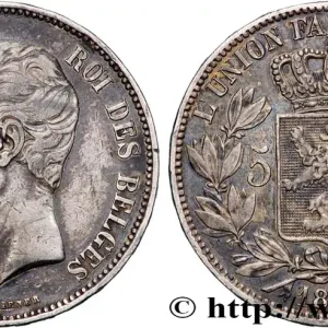 Achat Immédiat BELGIQUE - ROYAUME DE BELGIQUE - LÉOPOLD Ier 5 Francs tête nue 1858 fwo_881486 Monde