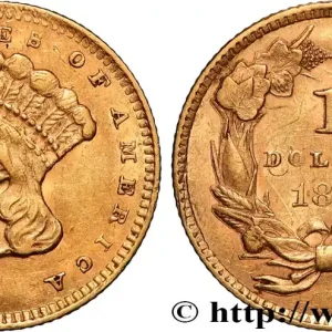 Satisfait Ou Remboursé ÉTATS-UNIS D'AMÉRIQUE 1 Dollar ”Indian Princess” 1856 Philadelphie fwo_884244 Monde