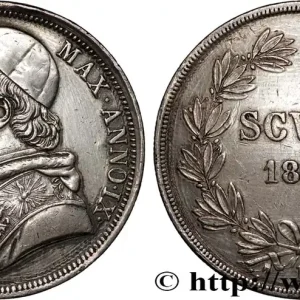 Paiement Sécurisé ITALIE - ÉTATS DU PAPE - PIE IX (Jean-Marie Mastai Ferretti) Scudo Pie IX an IX 1854 Rome fwo_894010 Monde