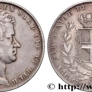 ITALIE - ROYAUME DE SARDAIGNE - CHARLES-ALBERT 5 Lire 1844 Gênes fwo_891746 Monde Retour Gratuit