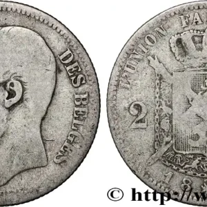BELGIQUE 2 Francs Léopold II légende française 1867 fwo_837061 Monde Seulement Aujourd’hui