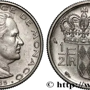 Promotion Saisonnière MONACO 1/2 Franc Rainier III 1965 Paris fwo_841507 Monde