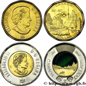 En Vogue CANADA Lot de 2 monnaies de 1 & 2 dollars 150 ans du Canada 2017 fwo_848934 Monde